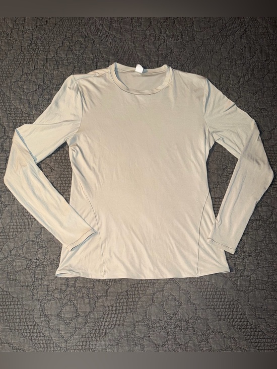 lululemon athletica Tops - Lululemon Wundermost Ultra-Soft Nulu Crewneck Long-Sleeve Shirt-Riverstone Sz-L